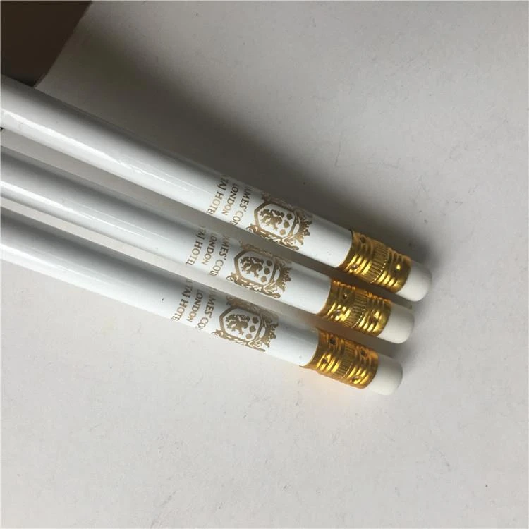 golden logo wood pencil