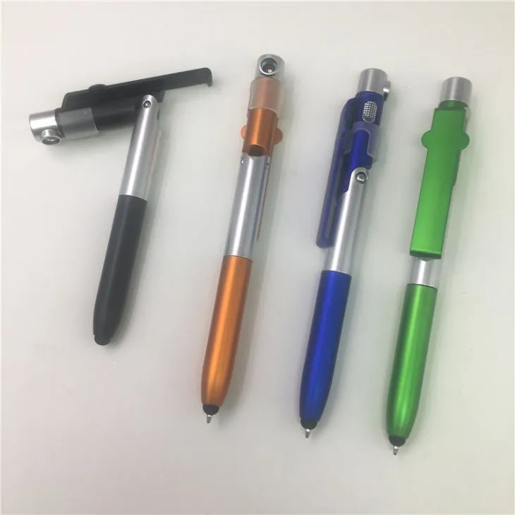 4 In1 Stylus Tip Phone Holder LED Lighting Ball Pen