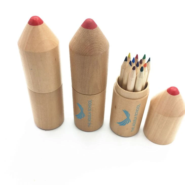 Pencil Shaped Wood Case 12pcs Colored Pencil Set