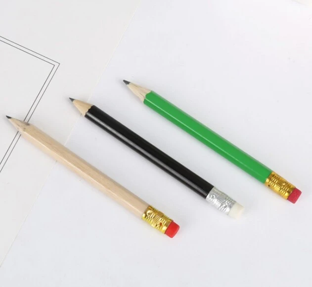 Half Size Mini Golf Pencil With Eraser Half Size Mini Golf Pencil With Eraser