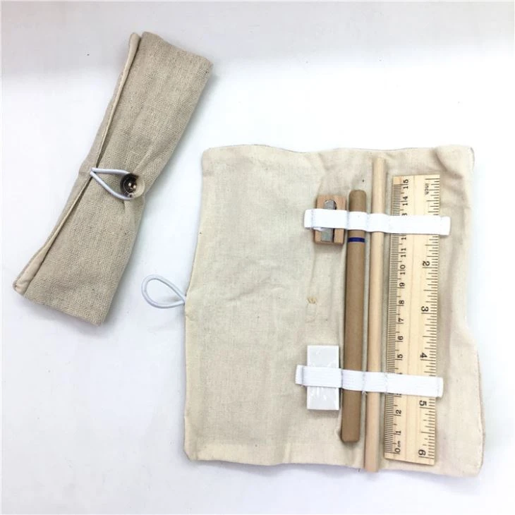Stationery Set With Cotton Roll Up Pouch