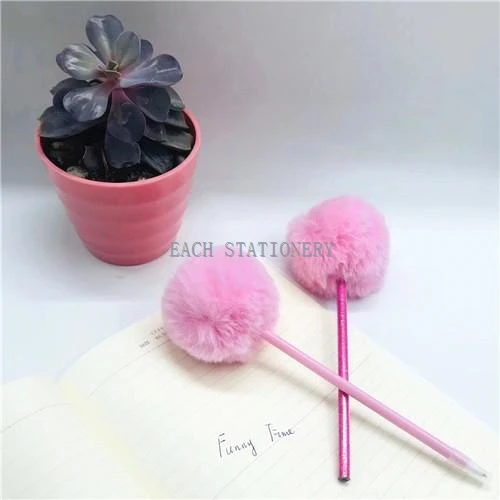 Plush Fuzzy Furry Pom Pom Plastic Pen Plush Fuzzy Furry Pom Pom Plastic Pen