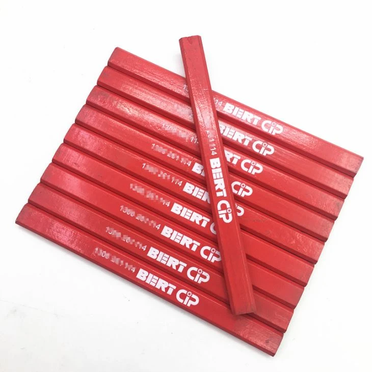 Red Color Octagon Carpenter Pencil For Woodworking