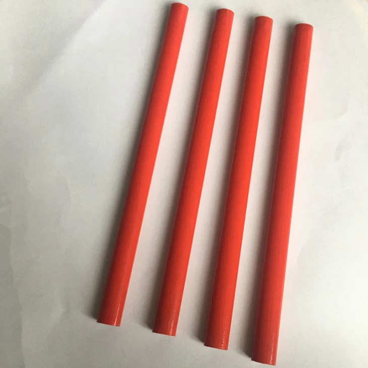 Red Oval 7 Inch Stamping Logo Carpenter Pencil