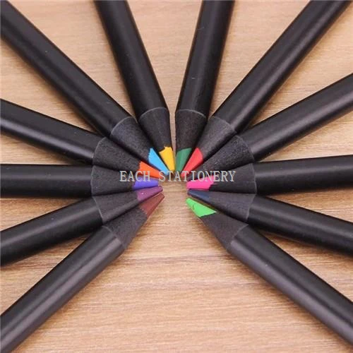Small Black Wood Colored Pencils 12pcs Packed Paper Tube Small Black Wood Colored Pencils 12pcs Packed Paper Tube