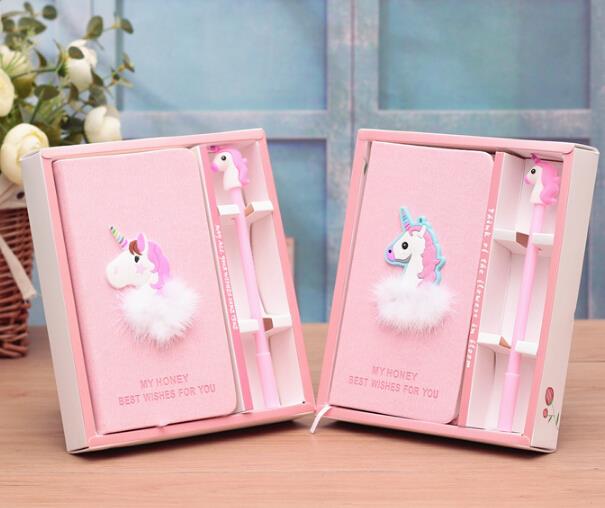 Unicorn Stationery Gift Set Diary Notebook With Gel Pen In Box