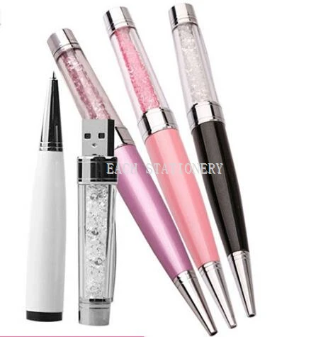 USB Flash Drive Crystal Metal Pen